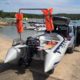 Inflatable boat with engine