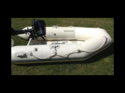 Inflatable boat with engine